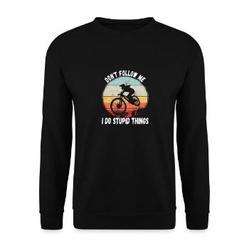 Ne me suivez pas, je fais des choses stupides en VTT - Sweat-shirt Unisexe - noir - Devant - Alina (178cm) & Michal (187cm)