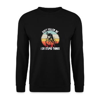 Ne me suivez pas, je fais des choses stupides en VTT - Sweat-shirt Unisexe - noir - Devant - Alina (178cm) & Michal (187cm)