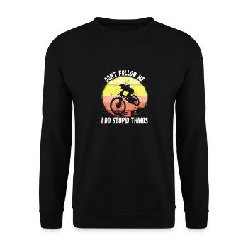 Ne me suivez pas, je fais des choses stupides en VTT - Sweat-shirt Unisexe - noir - Devant - Alina (178cm) & Michal (187cm)