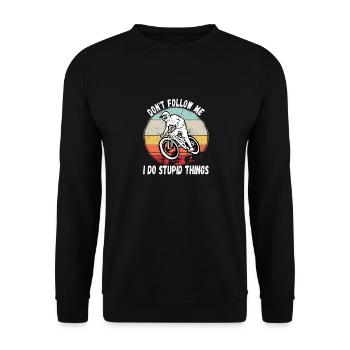 Ne me suivez pas, je fais des choses stupides en VTT - Sweat-shirt Unisexe - noir - Devant - Alina (178cm) & Michal (187cm)