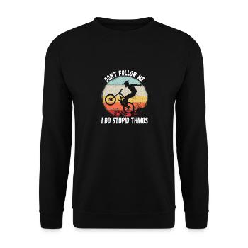 Ne me suivez pas, je fais des choses stupides en VTT - Sweat-shirt Unisexe - noir - Devant - Alina (178cm) & Michal (187cm)