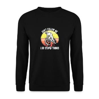 Ne me suivez pas, je fais des choses stupides en VTT - Sweat-shirt Unisexe - noir - Devant - Alina (178cm) & Michal (187cm)