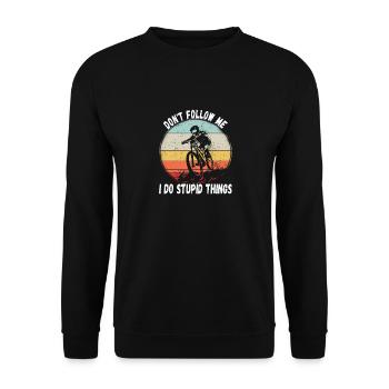 Ne me suivez pas, je fais des choses stupides en VTT - Sweat-shirt Unisexe - noir - Devant - Alina (178cm) & Michal (187cm)