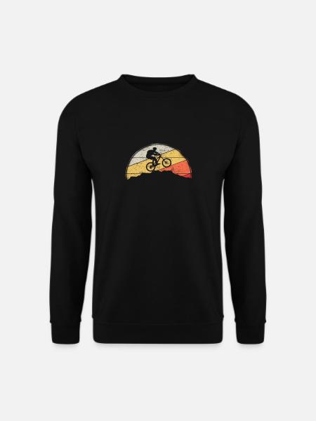 Mountainbike MTB Natur Berge Retro Vintage - Unisex Pullover - Schwarz