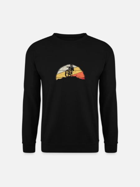 Mountainbike MTB Natur Berge Retro Vintage - Unisex Pullover - Schwarz