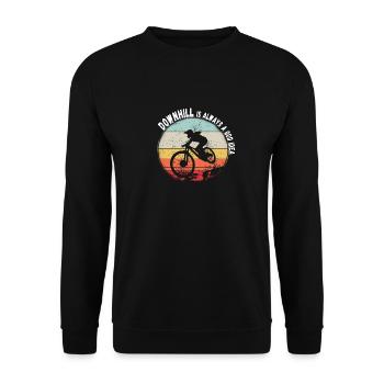 La descente est toujours une bonne idée VTT RetroVintage - Sweat-shirt Unisexe - noir - Devant - Alina (178cm) & Michal (187cm)
