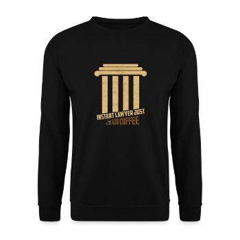 Instant Lawyer Il suffit d’ajouter Coffee Advocate Attorney - Sweat-shirt Unisexe - noir - Devant - Alina (178cm) & Michal (187cm)