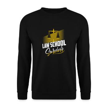 Law School Survivor Attorney Lawyer - Unisex Sweatshirt - black - Front - Alina (178cm) & Michal (187cm)
