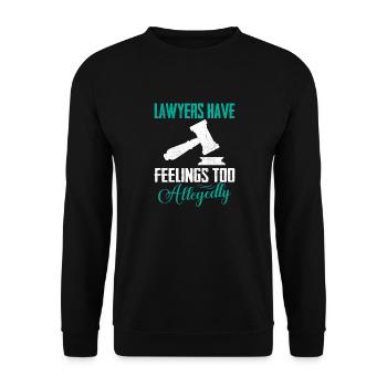 Les avocats ont aussi des sentiments prétendument avocats - Sweat-shirt Unisexe - noir - Devant - Alina (178cm) & Michal (187cm)