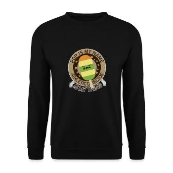 Pop Athletic Director Father funny pun Dad Joke - Unisex Sweatshirt - black - Front - Alina (178cm) & Michal (187cm)