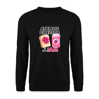 Sportdirektor ist mein Jam Funny Gag Wortspiel Geschenke - Unisex Pullover - Schwarz - Vorne - Alina (178cm) & Michal (187cm)