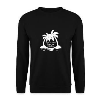 Palmen - Unisex Pullover - Schwarz - Vorne - Alina (178cm) & Michal (187cm)