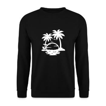Palmen - Unisex Pullover - Schwarz - Vorne - Alina (178cm) & Michal (187cm)