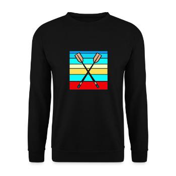 Retro Rowing Paddle Designs T-Shirt Present Gift - Unisex Sweatshirt - black - Front - Alina (178cm) & Michal (187cm)