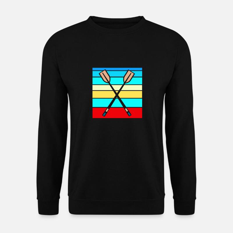 Retro Rowing Paddle Designs T-Shirt Present Gift - Unisex Pullover - Schwarz