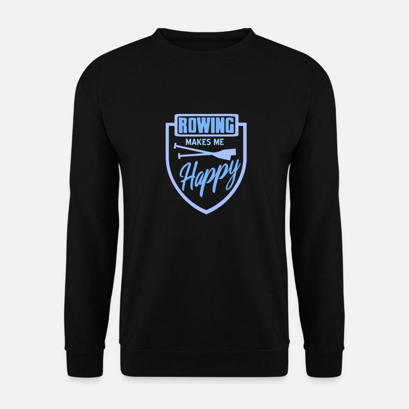 Rowing Makes Me Happy Rowing Paddle Designs - Unisex Pullover - Schwarz