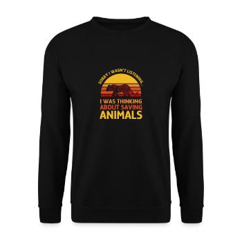 Savin Animals Wildlife Tierheim Tiere retten - Unisex Pullover - Schwarz - Vorne - Alina (178cm) & Michal (187cm)