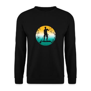 Retro Vintage Oarsman Rowing T-Shirt Present Gift - Unisex Sweatshirt - black - Front - Alina (178cm) & Michal (187cm)