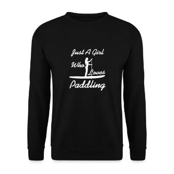 Just A Girl Who Loves Paddling Rowing T-Shirt - Unisex Sweatshirt - black - Front - Alina (178cm) & Michal (187cm)