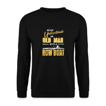 Never Underestimate An Old Man With A Row Boat - Unisex Sweatshirt - black - Front - Alina (178cm) & Michal (187cm)