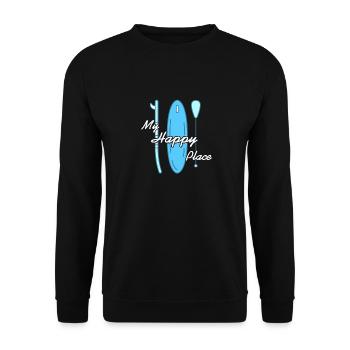 My Happy Place Rowing Designs T-Shirt Present Gift - Unisex Sweatshirt - black - Front - Alina (178cm) & Michal (187cm)