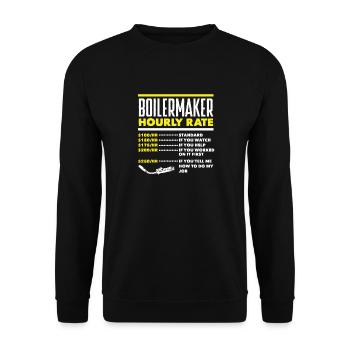 Boilermaker Hourly Rate Funny - Unisex Sweatshirt - black - Front - Alina (178cm) & Michal (187cm)