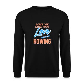 Vintage Love Me Like You Love Rowing T-Shirt - Unisex Pullover - Schwarz - Vorne - Alina (178cm) & Michal (187cm)