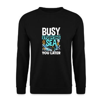 Marine Biology Marine Biologist Science Busy - Unisex Pullover - Schwarz - Vorne - Alina (178cm) & Michal (187cm)