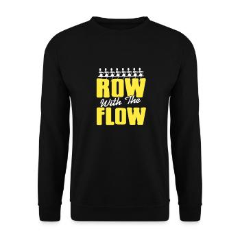 Row With The Flow Funny Rowing T-Shirt Present - Unisex Sweatshirt - black - Front - Alina (178cm) & Michal (187cm)