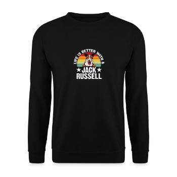 Jack Russell Terrier Chien Disant Drôles Chiens - Sweat-shirt Unisexe - noir - Devant - Alina (178cm) & Michal (187cm)