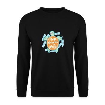 Helfen Sie Tieren Schildkröten zu retten Ocean - Unisex Pullover - Schwarz - Vorne - Alina (178cm) & Michal (187cm)