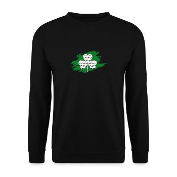 Shamrock Golf Ball Sport St. Patrick’s Day Irlandais - Sweat-shirt Unisexe - noir - Devant - Alina (178cm) & Michal (187cm)
