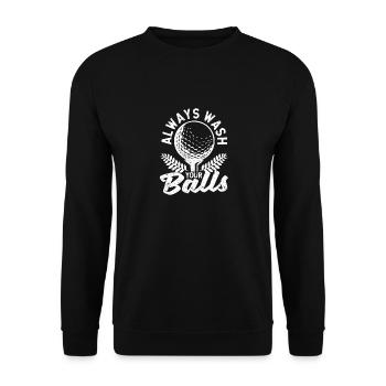 Lustiger Golfspieler Vatertag Golfen Immer - Unisex Pullover - Schwarz - Vorne - Alina (178cm) & Michal (187cm)