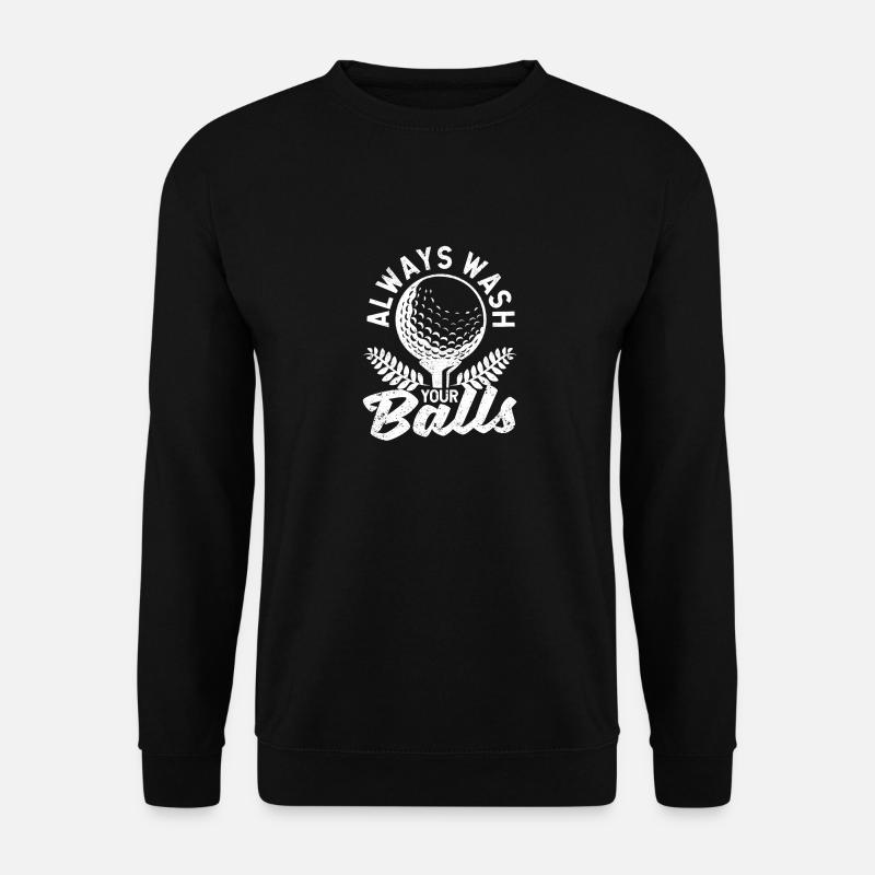 Lustiger Golfspieler Vatertag Golfen Immer - Unisex Pullover - Schwarz