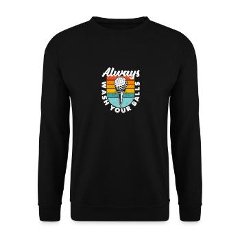 Lavez toujours vos balles Drôles de golfeurs - Sweat-shirt Unisexe - noir - Devant - Alina (178cm) & Michal (187cm)