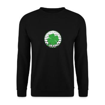 Shamrock Golf Ball Sport St. Patrick's Day Irish - Unisex Sweatshirt - black - Front - Alina (178cm) & Michal (187cm)