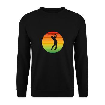 Golf Golfschläger Golfspielerin Retro Golfball - Unisex Pullover - Schwarz - Vorne - Alina (178cm) & Michal (187cm)