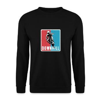 Downhill Mountain Bike MTB RetroVintage - Unisex Sweatshirt - black - Front - Alina (178cm) & Michal (187cm)