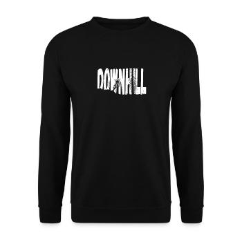 Descente VTT Nature Montagnes Retro Wave Vintage - Sweat-shirt Unisexe - noir - Devant - Alina (178cm) & Michal (187cm)