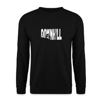 Downhill MTB Nature Mountains Retro Wave Vintage - Unisex Sweatshirt - black - Front - Alina (178cm) & Michal (187cm)
