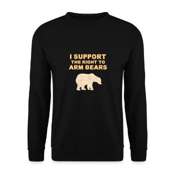 Je soutiens le droit d’armer les ours. Propriétaire d’arme à feu parodique - Sweat-shirt Unisexe - noir - Devant - Alina (178cm) & Michal (187cm)