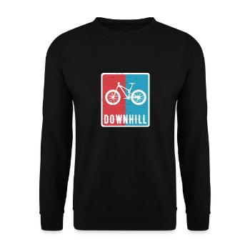 Downhill Mountain Bike MTB RetroVintage - Unisex Sweatshirt - black - Front - Alina (178cm) & Michal (187cm)