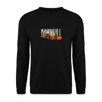 Descente VTT Nature Montagnes Retro Wave Vintage - Sweat-shirt Unisexe - noir - Devant - Alina (178cm) & Michal (187cm)