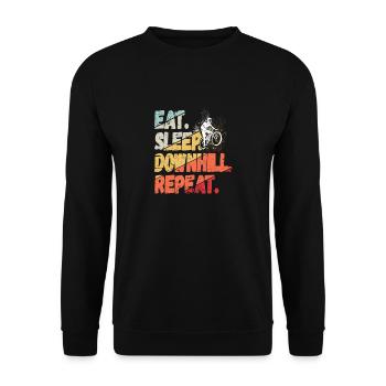 Manger Dormir Descente Répéter Montagnes Rétro Wave Vintage - Sweat-shirt Unisexe - noir - Devant - Alina (178cm) & Michal (187cm)