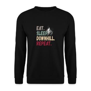 Manger Dormir Descente Répéter Montagnes Rétro Wave Vintage - Sweat-shirt Unisexe - noir - Devant - Alina (178cm) & Michal (187cm)