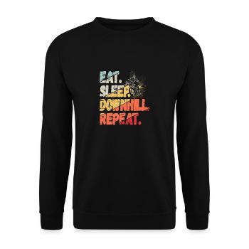 Manger Dormir Descente Répéter Montagnes Rétro Wave Vintage - Sweat-shirt Unisexe - noir - Devant - Alina (178cm) & Michal (187cm)