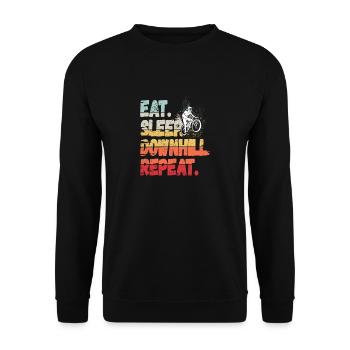 Manger Dormir Descente Répéter Montagnes Rétro Wave Vintage - Sweat-shirt Unisexe - noir - Devant - Alina (178cm) & Michal (187cm)