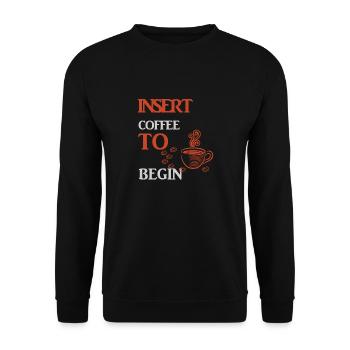 insert coffe - Unisex Pullover - Schwarz - Vorne - Alina (178cm) & Michal (187cm)