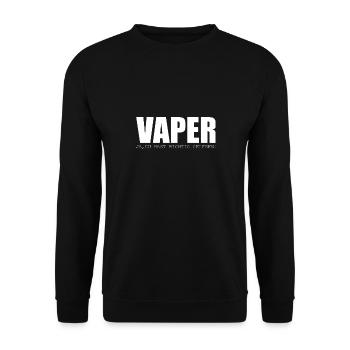 Vaper ja du hast richtig gelesen - Unisex Pullover - Schwarz - Vorne - Alina (178cm) & Michal (187cm)