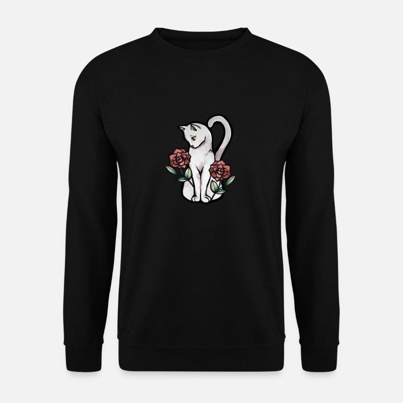 Roses de chat blanc - Sweat-shirt Unisexe - noir